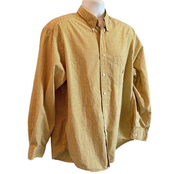Nautica Yellow Blue Checkered Long Sleeve Button Down Shirt Men's Large - Picture 2 of 8